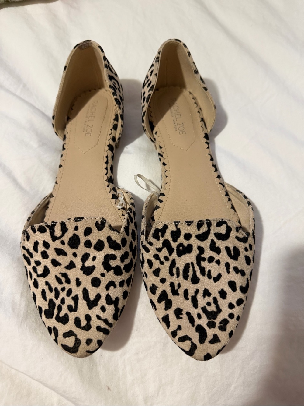 Rachel Zoe Leopard D'Orsay Flats in Beige and Black